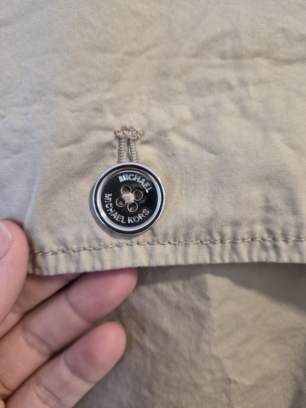 2/$50 Michael Kors Cropped Trench Jacket in Beige - Picture 7 of 7